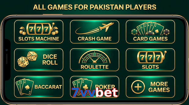 Main screen of 7Vvbet games page for PK players